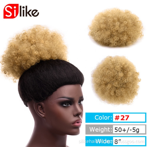 Synthetic Chignon Hair Bun Short Kinky Curly Chignon Drawstring Puff Afro Kinky Pieces Puff Afro Kinky Pieces Ponytail Extension